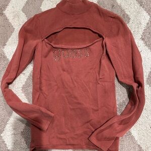 Guess Women's Brick Red Long Sleeve Top